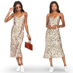 Show Me Your Mumu Zio Satin Slip Dress Cheetah Sister | Size Small
